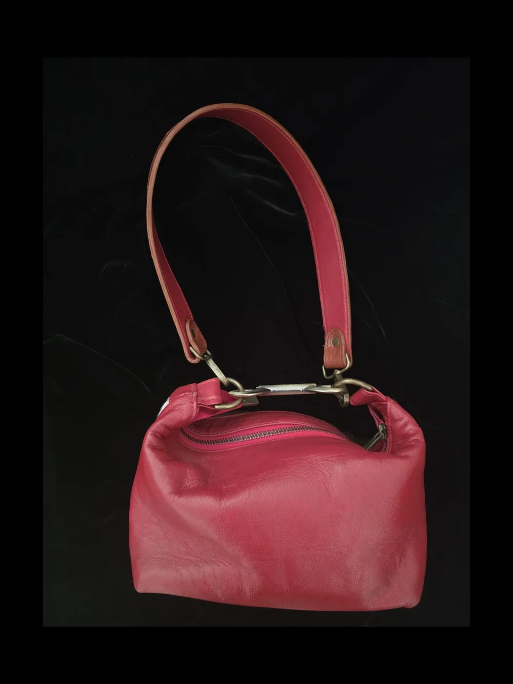 Pierre Laborde Red Speckled Ponyhair Shoulder Bag W/Removable Strap 1 Of 1
